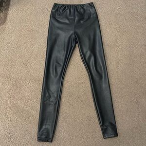 Black leather leggings
